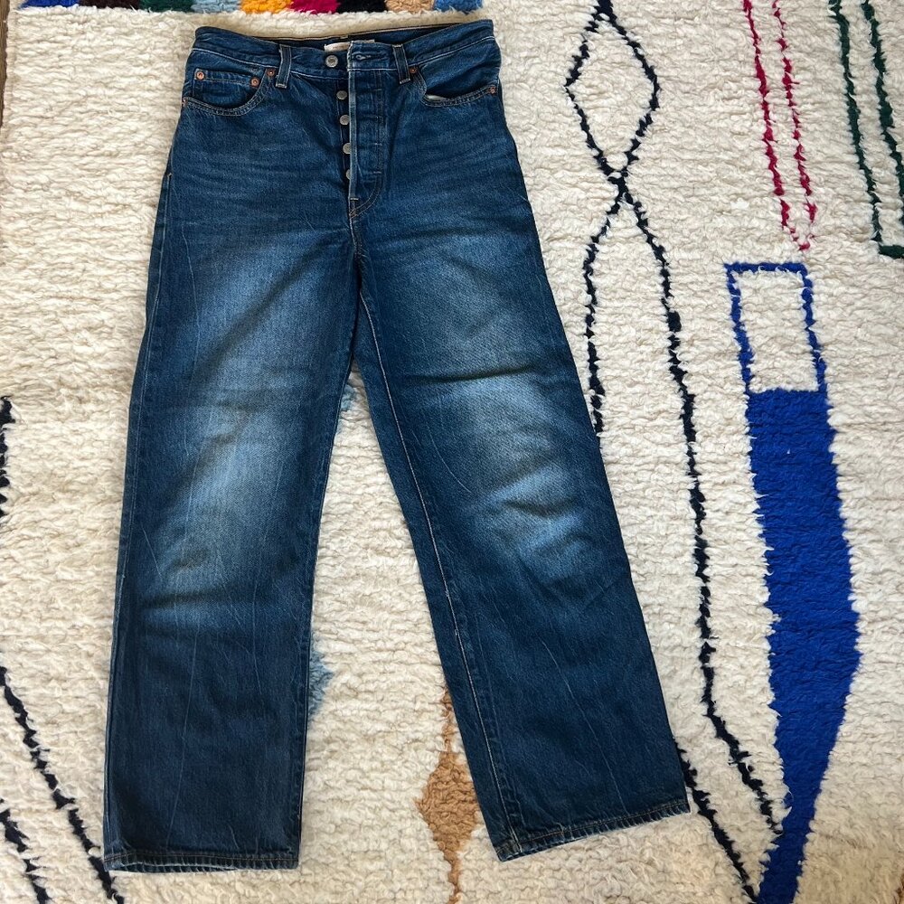LEVIS Ribcage Straight W28 Jeans Medium Wash